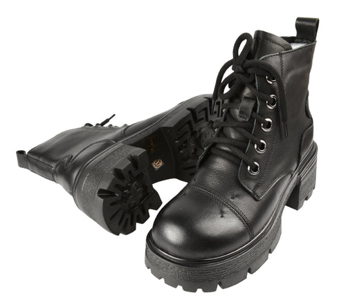 Bocanci casual, dama, BERLINER, D28X negru, piele naturala